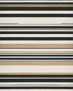 Classic Black, White, Tan Stripes Rug - Cutout View