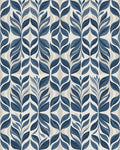 Classic Blue Leaf Archway Rug - Cutout View