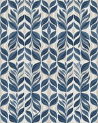 Classic Blue Leaf Archway Rug - Cutout View