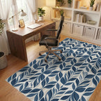 Classic Blue Leaf Archway Rug Office View
