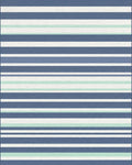 Classic Blue White Green Striped Rug - Cutout View