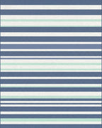 Classic Blue White Green Striped Rug - Cutout View