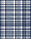 Classic Blue White Plaid Blanket Rug - Cutout View