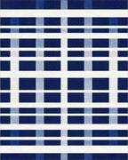 Classic Blue White Plaid Buffalo Check Rug - Cutout View