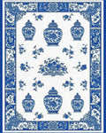 Classic Blue White Vase Floral Rug - Cutout View