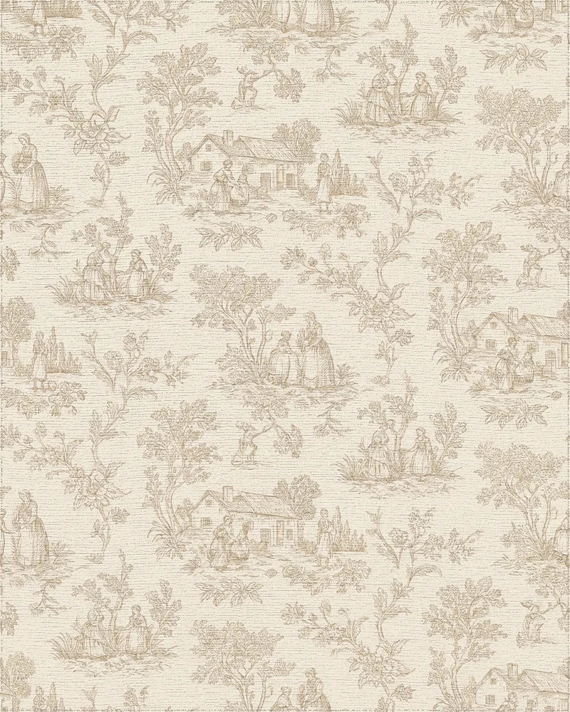 Classic Countryside Village Scene Rug - Cutout View