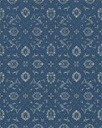 Classic Deep Blue Floral Vine Rug - Cutout View