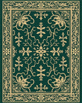 Classic Emerald Gold Floral Border Rug - Cutout View