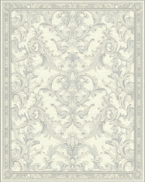 Classic Filigree Damask Pattern Rug - Cutout View