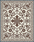 Classic Floral Brown Cream Medallion Rug - Cutout View