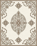 Classic Floral Emblem Border Design Rug - Cutout View