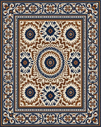 Classic Floral Medallion Bordered Rug - Cutout View
