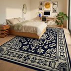 Classic Floral Ornament Patterned Rug Bedroom View