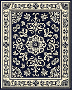 Classic Floral Ornament Patterned Rug - Cutout View