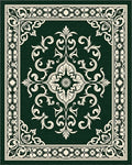Classic Floral Scrollwork Damask Pattern Rug - Cutout View