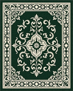 Classic Floral Scrollwork Damask Pattern Rug - Cutout View