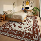 Classic Floral Scrollwork Repeating Pattern Rug Bedroom View