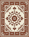 Classic Floral Scrollwork Repeating Pattern Rug - Cutout View