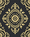 Classic Gold Floral Medallion Rug - Cutout View