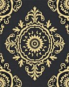 Classic Gold Floral Medallion Rug - Cutout View