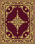 Classic Gold Floral Scroll Pattern Rug - Cutout View
