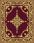 Classic Gold Floral Scroll Pattern Rug - Cutout View