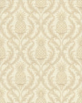 Classic Golden Pineapple Damask Rug - Cutout View