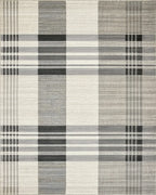 Classic Gray Plaid Checkered Rug - Cutout View