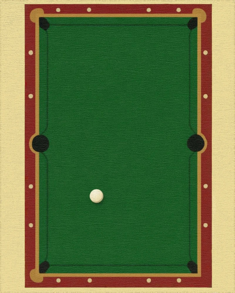 Classic Green Felt Billiard Table Rug - Cutout View
