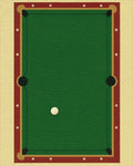 Classic Green Felt Billiard Table Rug - Cutout View