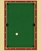 Classic Green Felt Billiard Table Rug - Cutout View