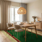 Classic Green Felt Billiard Table Rug - Dining Room View