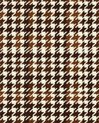 Classic Houndstooth Brown Cream Pattern Rug - Cutout View