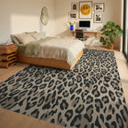 Classic Leopard Spots Tan Rug Bedroom View