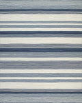 Classic Navy And Cream Striped Rug - Cutout View