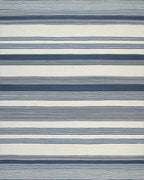 Classic Navy And Cream Striped Rug - Cutout View