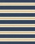 Classic Navy Cream Gold Stripe Rug - Cutout View