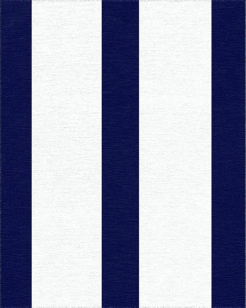 Classic Navy White Stripe Design Rug - Cutout View