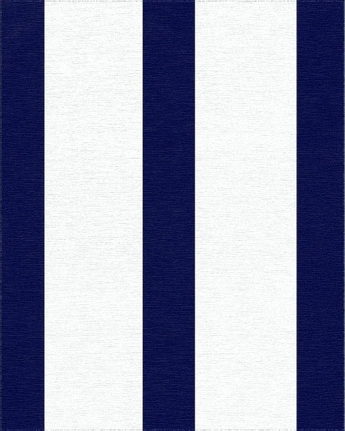 Classic Navy White Stripe Design Rug - Cutout View