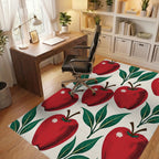 Classic Red Apple Foliage Arrangement Rug Office View