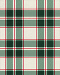 Classic Red Green Cream Plaid Rug - Cutout View