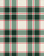 Classic Red Green Cream Plaid Rug - Cutout View