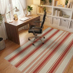 Classic Red Stripe Area Rug Office View