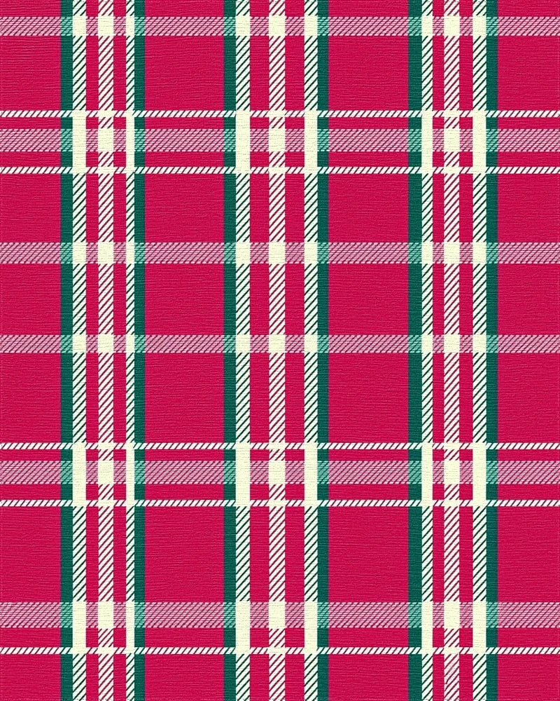 Classic Red Tartan Plaid Design Rug - Cutout View