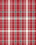 Classic Red White Plaid Pattern Rug - Cutout View