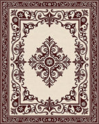 Classic Scrollwork With Floral Motifs Rug - Cutout View