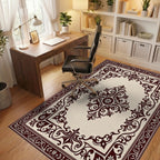 Classic Scrollwork With Floral Motifs Rug Office View
