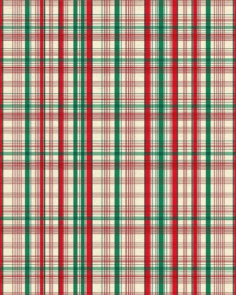 Classic Tartan Red Green Plaid Design Rug - Cutout View
