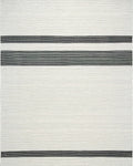 Classic White Black Stripe Accent Rug - Cutout View