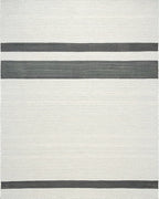 Classic White Black Stripe Accent Rug - Cutout View